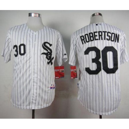 White Sox #30 David Robertson White Cool Base Stitched MLB Jersey
