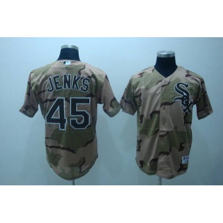 White Sox #45 Bobby Jenks Stitched Camouflage MLB Jersey