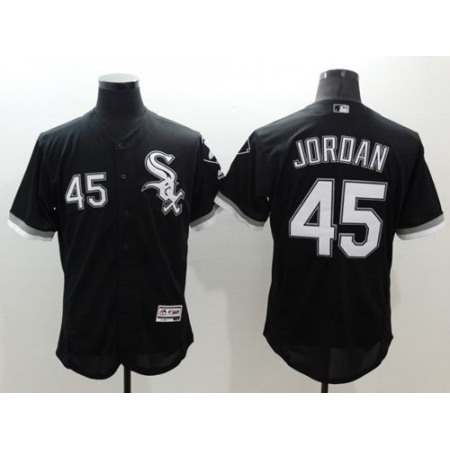 White Sox #45 Michael Jordan Black Flexbase Authentic Collection Stitched MLB Jersey