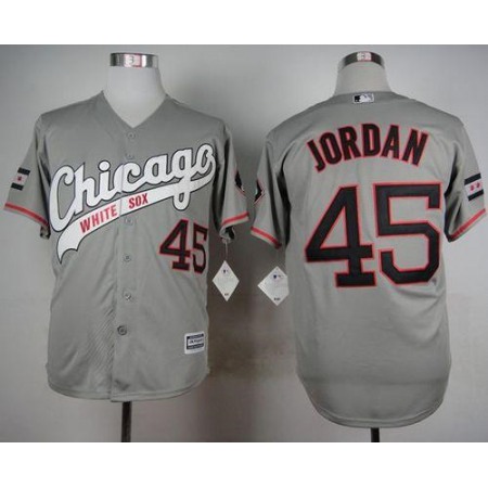 White Sox #45 Michael Jordan Grey New Cool Base Stitched MLB Jersey