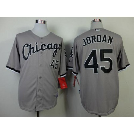 White Sox #45 Michael Jordan Stitched Grey MLB Jersey