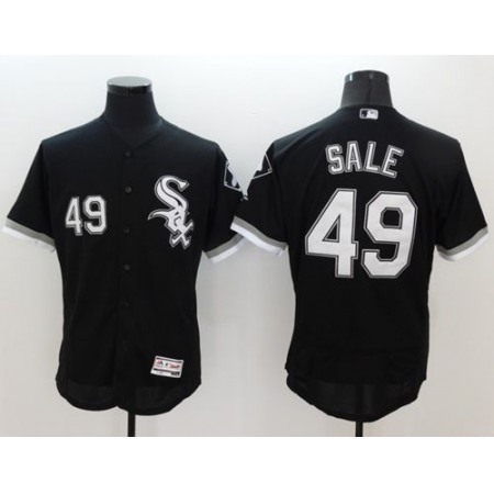 White Sox #49 Chris Sale Black Flexbase Authentic Collection Stitched MLB Jersey