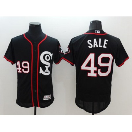 White Sox #49 Chris Sale Black New Flexbase Authentic Collection Stitched MLB Jersey