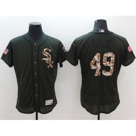 White Sox #49 Chris Sale Green Flexbase Authentic Collection Salute to Service Stitched MLB Jersey