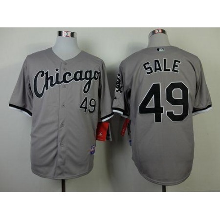 White Sox #49 Chris Sale Grey Cool Base Stitched MLB Jerseys