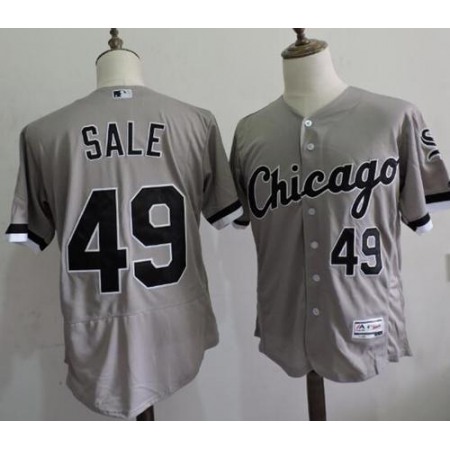 White Sox #49 Chris Sale Grey Flexbase Authentic Collection Stitched MLB Jersey