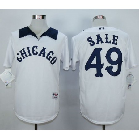 White Sox #49 Chris Sale White 1976 Turn Back The Clock Stitched MLB Jersey