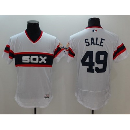 White Sox #49 Chris Sale White Flexbase Authentic Collection Alternate Home Stitched MLB Jersey