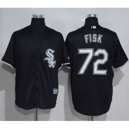 White Sox #72 Carlton Fisk Black New Cool Base Stitched MLB Jersey