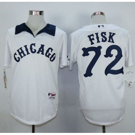 White Sox #72 Carlton Fisk White 1976 Turn Back The Clock Stitched MLB Jersey