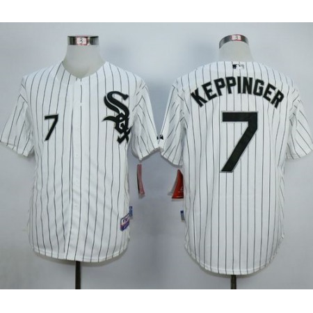 White Sox #7 Jeff Keppinger White Cool Base Stitched MLB Jersey