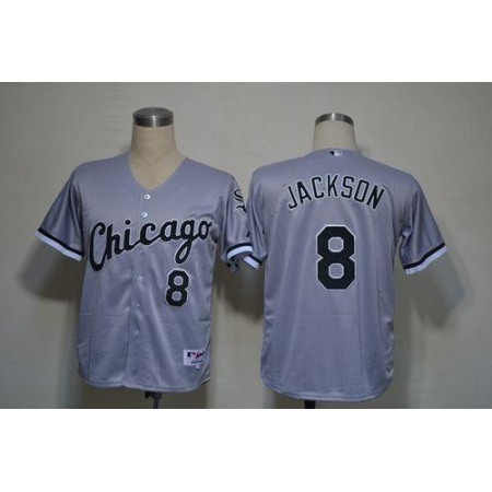 White Sox #8 Bo Jackson Grey Stitched MLB Jersey