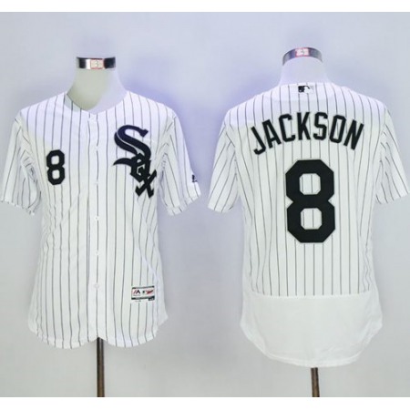 White Sox #8 Bo Jackson White(Black Strip) Flexbase Authentic Collection Stitched MLB Jersey