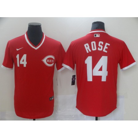 Men's Cincinnati Reds #14 Pete Rose Red Cool white Stitched Jersey