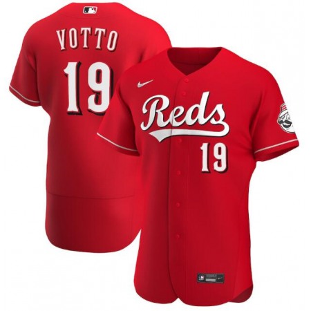 Men's Cincinnati Reds #19 Joey Votto Red Flex Base Stitched Jersey