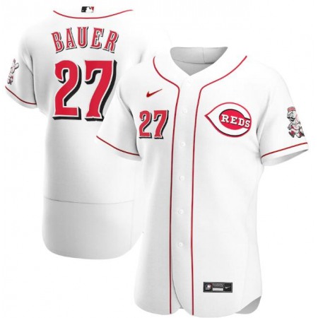 Men's Cincinnati Reds #27 Trevor Bauer White Flex Base Stitched Jersey