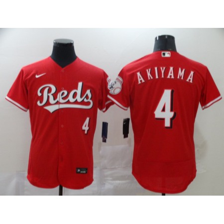 Men's Cincinnati Reds #4 Shogo Akiyama Red Flex Base Stitched MLB Jersey