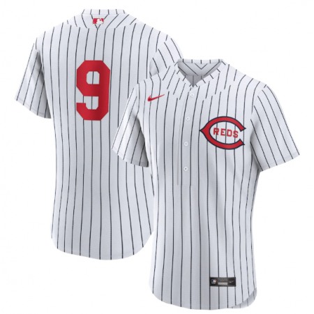 Men's Cincinnati Reds #9 Mike Moustakas 2022 White Field of Dreams Stitched Baseball Jersey