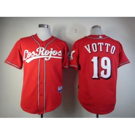 Reds #19 Joey Votto Red Alternate Los Rojos Cool Base Stitched MLB Jersey