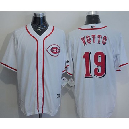 Reds #19 Joey Votto White New Cool Base Stitched MLB Jersey