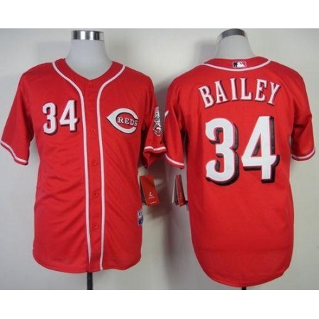 Reds #34 Homer Bailey Red Cool Base Stitched MLB Jersey