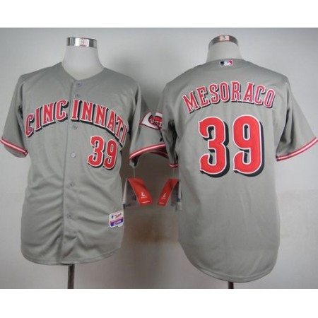 Reds #39 Devin Mesoraco Grey Cool Base Stitched MLB Jersey