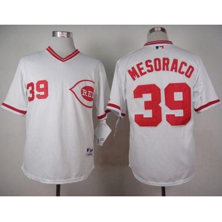 Reds #39 Devin Mesoraco White 1990 Turn Back The Clock Stitched MLB Jersey
