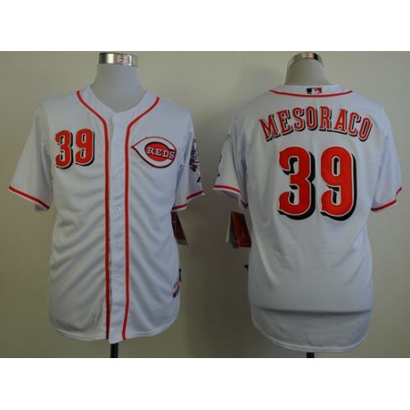 Reds #39 Devin Mesoraco White Cool Base Stitched MLB Jersey