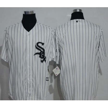 White Sox Blank White(Black Strip) New Cool Base Stitched MLB Jersey