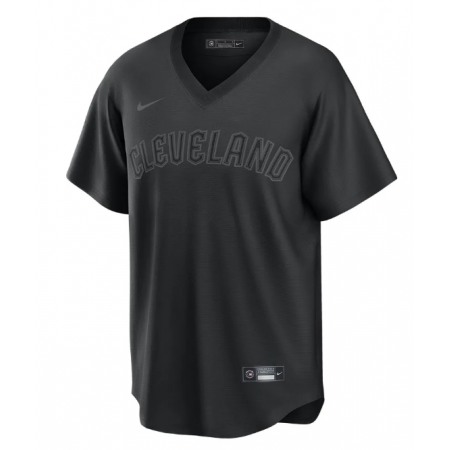 Men's Cleveland Guardians #11 Jose Ramirez Black Pitch Black Fashion Replica Stitched Baseball Jersey