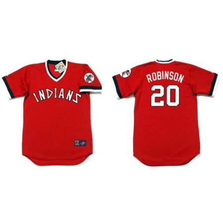 indians #20 Eddie Robinson Red 1978 Turn Back The Clock Stitched MLB Jersey