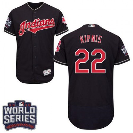 indians #22 Jason Kipnis Navy Blue Flexbase Authentic Collection 2016 World Series Bound Stitched MLB Jersey