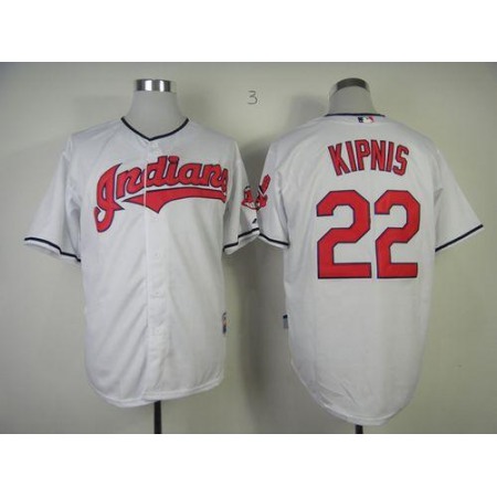 indians #22 Jason Kipnis White Cool Base Stitched MLB Jersey