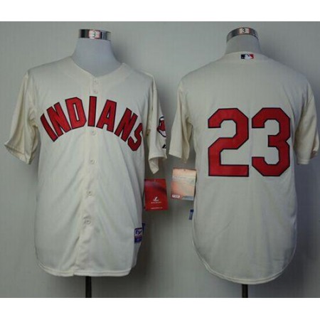 indians #23 Michael Brantley Cream Alternate 2 Cool Base Stitched MLB Jersey