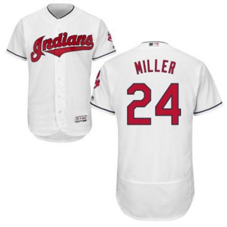 indians #24 Andrew Miller White Flexbase Authentic Collection Stitched MLB Jersey