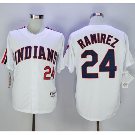 indians #24 Manny Ramirez White 1978 Turn Back The Clock Stitched MLB Jersey