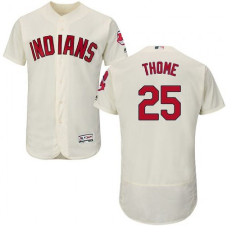 indians #25 Jim Thome Cream Flexbase Authentic Collection Stitched MLB Jersey
