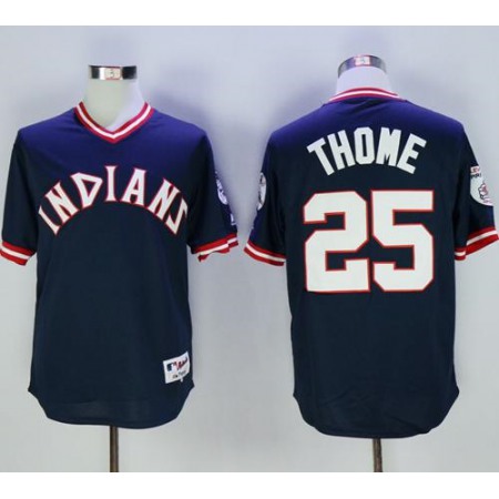 indians #25 Jim Thome Navy Blue 1976 Turn Back The Clock Stitched MLB Jersey