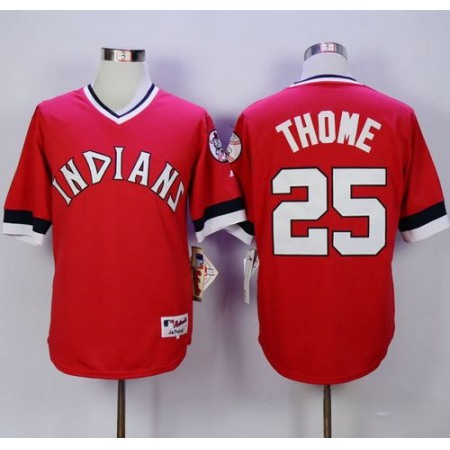 indians #25 Jim Thome Red 1978 Turn Back The Clock Stitched MLB Jersey