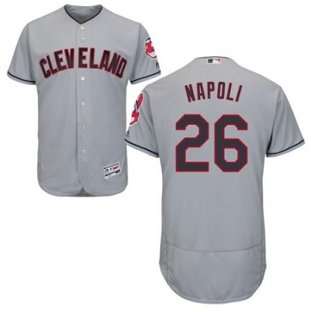 indians #26 Mike Napoli Grey Flexbase Authentic Collection Stitched MLB Jersey