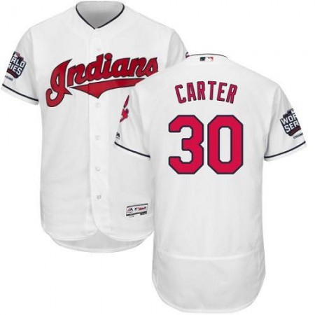 indians #30 Joe Carter White Flexbase Authentic Collection 2016 World Series Bound Stitched MLB Jersey