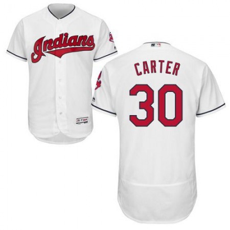 indians #30 Joe Carter White Flexbase Authentic Collection Stitched MLB Jersey