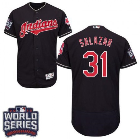 indians #31 Danny Salazar Navy Blue Flexbase Authentic Collection 2016 World Series Bound Stitched MLB Jersey