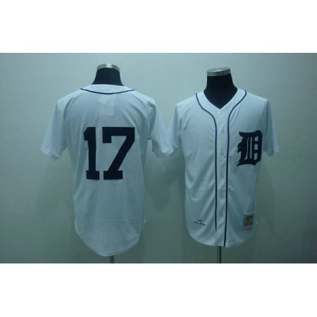 Mitchell and Ness Tigers #17 Denny McLain Stitched White Throwback MLB Jersey