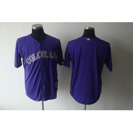 Rockies Blank Purple Cool Base Stitched MLB Jersey