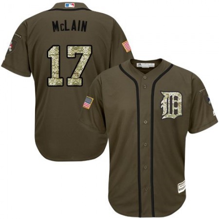Tigers #17 Denny McLain Green Salute to Service Stitched MLB Jersey