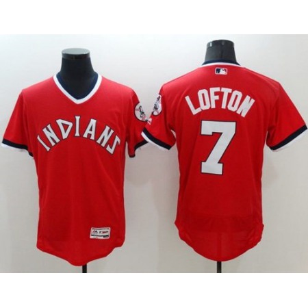 indians #7 Kenny Lofton Red Flexbase Authentic Collection 1978 Turn Back The Clock Stitched MLB Jersey