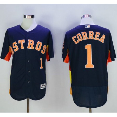Astros #1 Carlos Correa Navy Blue Flexbase Authentic Collection Stitched MLB Jersey