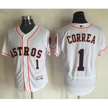 Astros #1 Carlos Correa White Flexbase Authentic Collection Stitched MLB Jersey