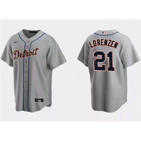 Men's Detroit Tigers #21 Michael Lorenzen Grey Cool Base Stitched Jersey